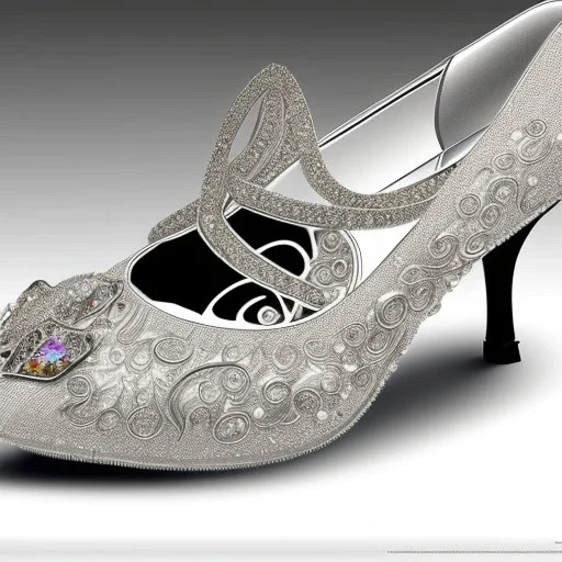 swarovski crystal, one glass slipper, intricate, photorealistic,