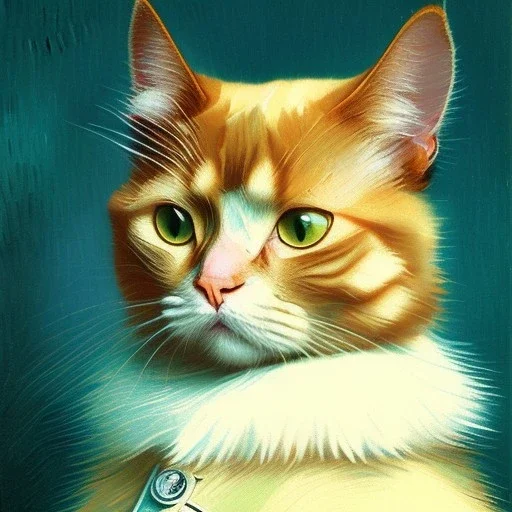 Portrait of a cat by Van Gogh, hyperrealism, masterpiece, expert, 8K, sharp focus, cinematic lighting