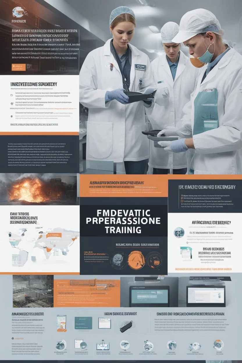 **Cinematic Poster:** An interactive documentary platform allowing viewers to explore different aspects of pandemic preparedness, disease control, and emergency response. Users can navigate simulations, witness historical outbreaks, and engage with real experts. **Appearance:** Art ideas that encapsulate the essence of emergency evacuation, aid supply, and prompt execution of medical, surgical, and emergency training for pandemics, viral infestations, and disease control. These ideas aim to port