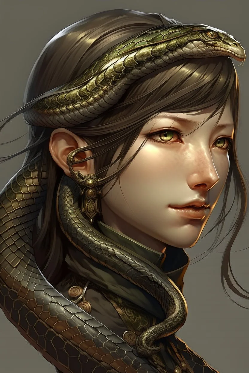 detailed persona, female snake head instead of hair