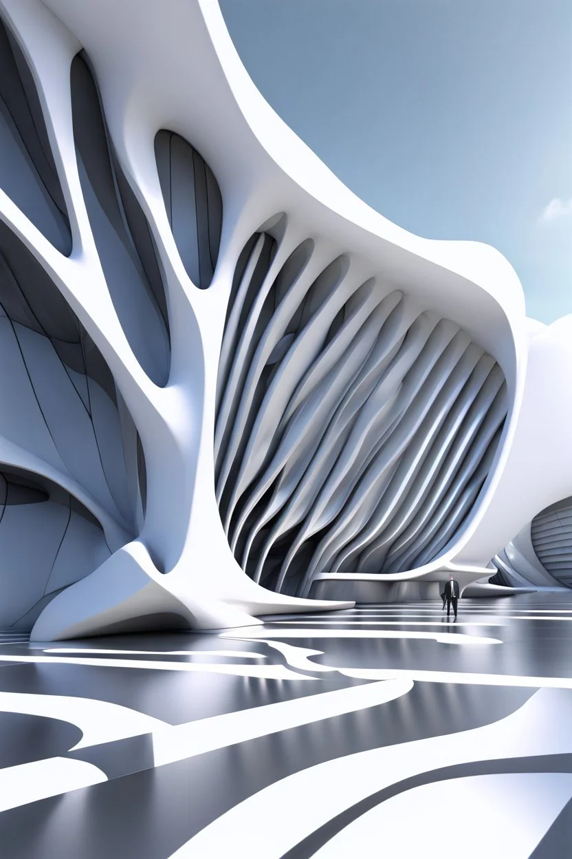 Edificio estilo Zaha Hadid, calidad ultra, arte digital 3D, 8k