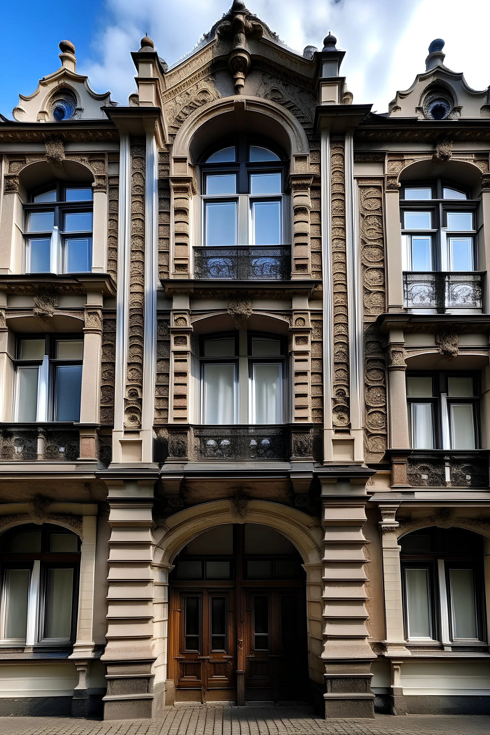 The facade of a two-story building