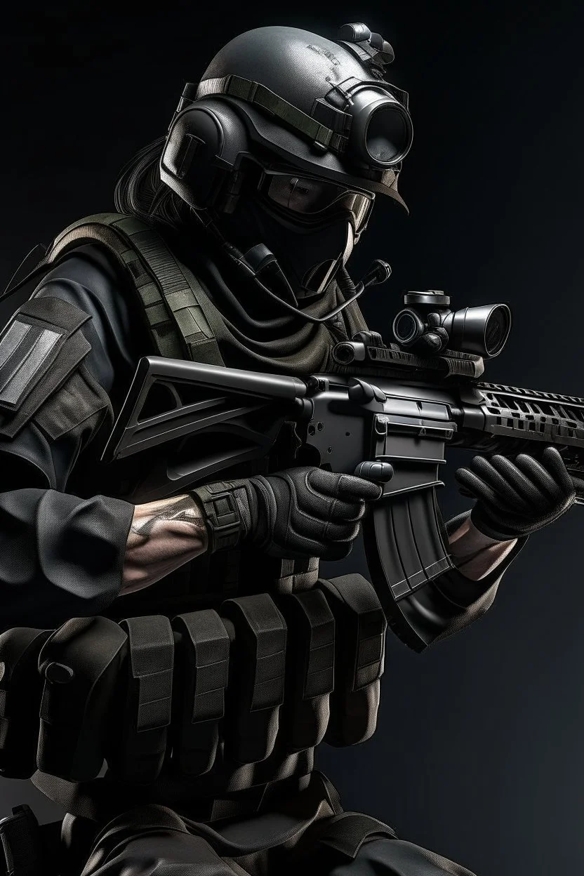 A soldier in the game modern warfare, he wears a solid black creepy helmet that covers his face. He is a sniper, but can also run point. His call sign is Wraith.