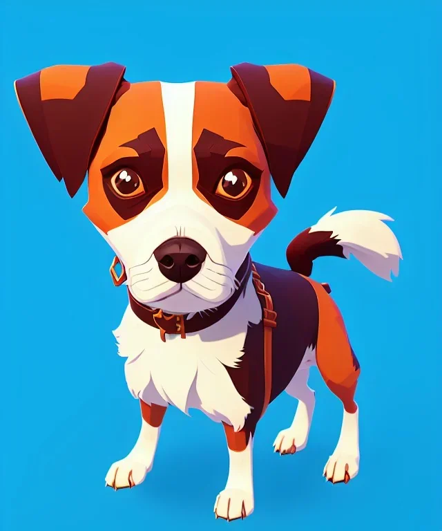 Cute dog, one colour background