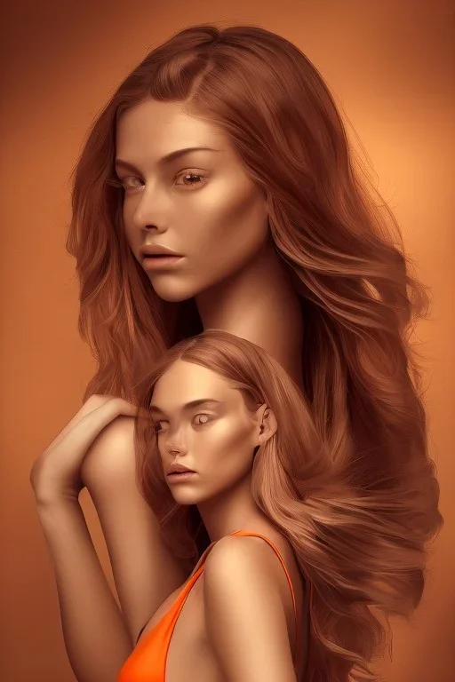 renata y jexs, orange tones, high lighting