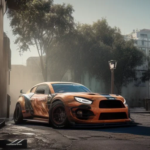 photo of a ultra realistic modified sport car,new wraps, cutaways,freshest street art,eye-catching visuals rims, sunny, springs, cinematic lighting, studio lighting, 4k, hyper realistic, focused, landscape, extreme details, unreal engine 5, cinematic, masterpiece