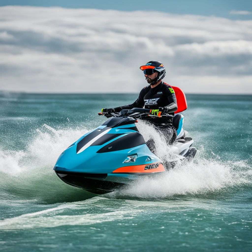 riding a jetski