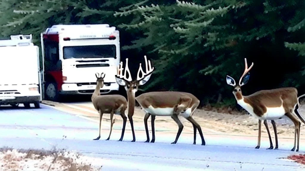 the deceased deer's family stalks moving truck company