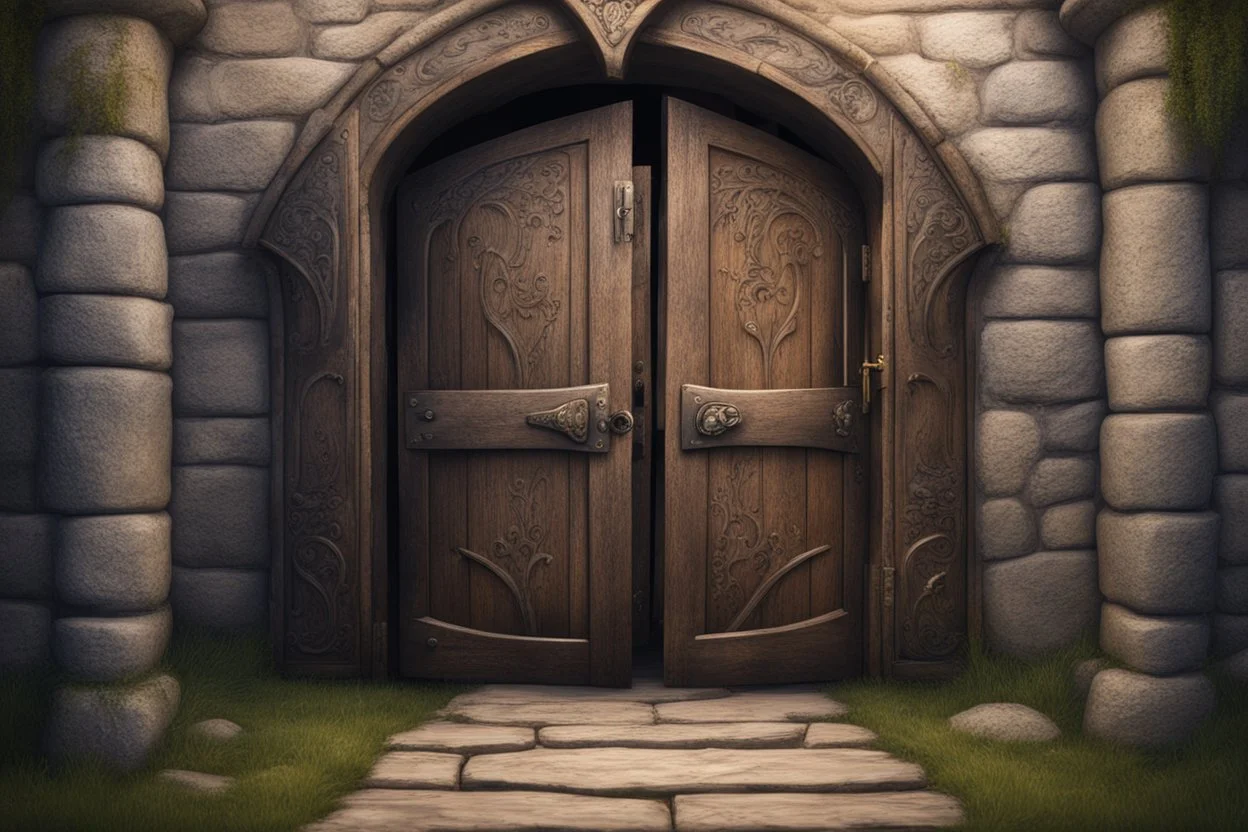 fantasy medieval open door