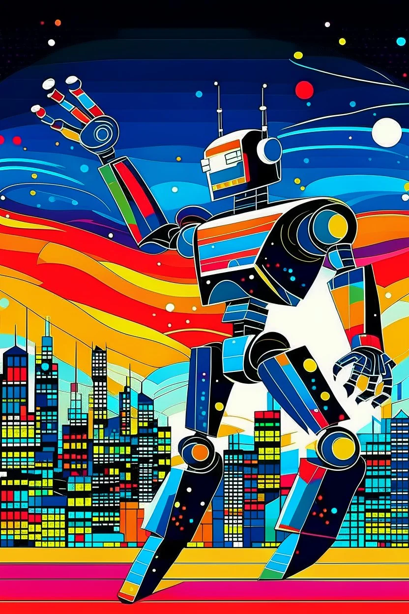 abstract robot dancer electronica music STYLE OF Hiroshi Nagai