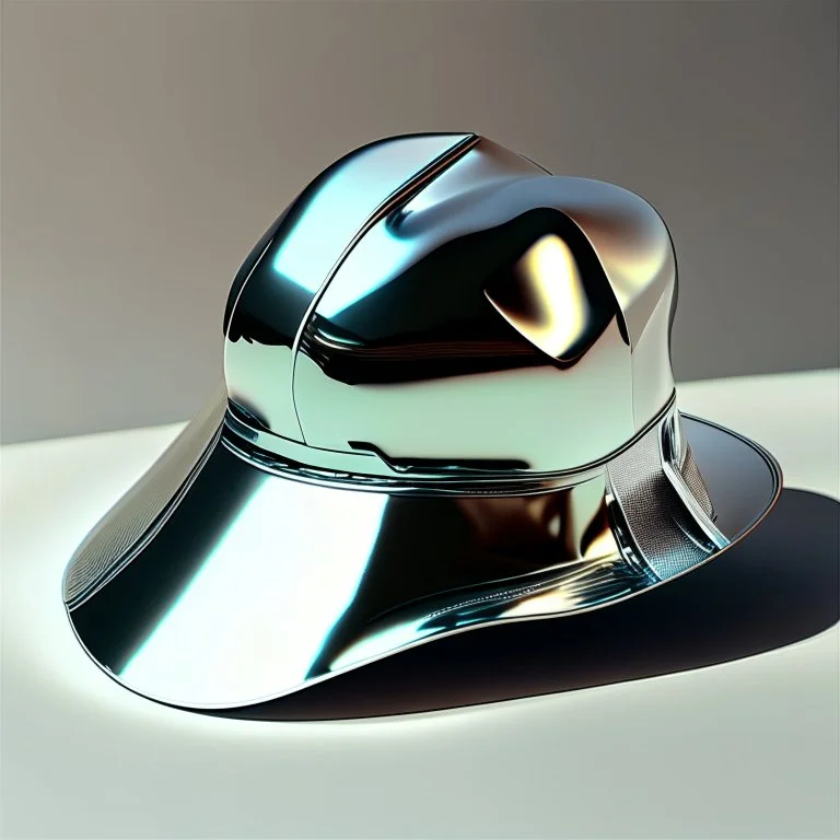 futuristic chrome hat