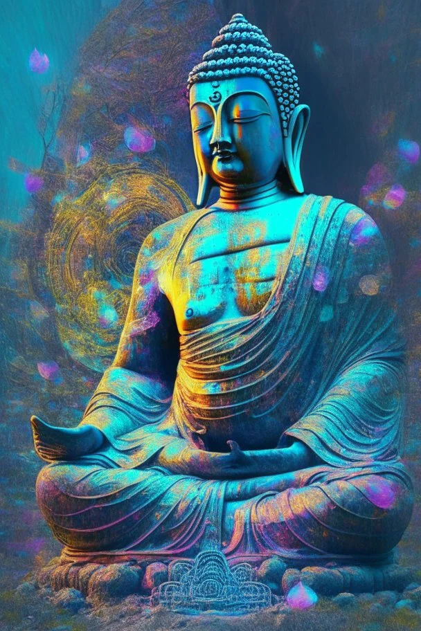 Budha statue in Psy trance