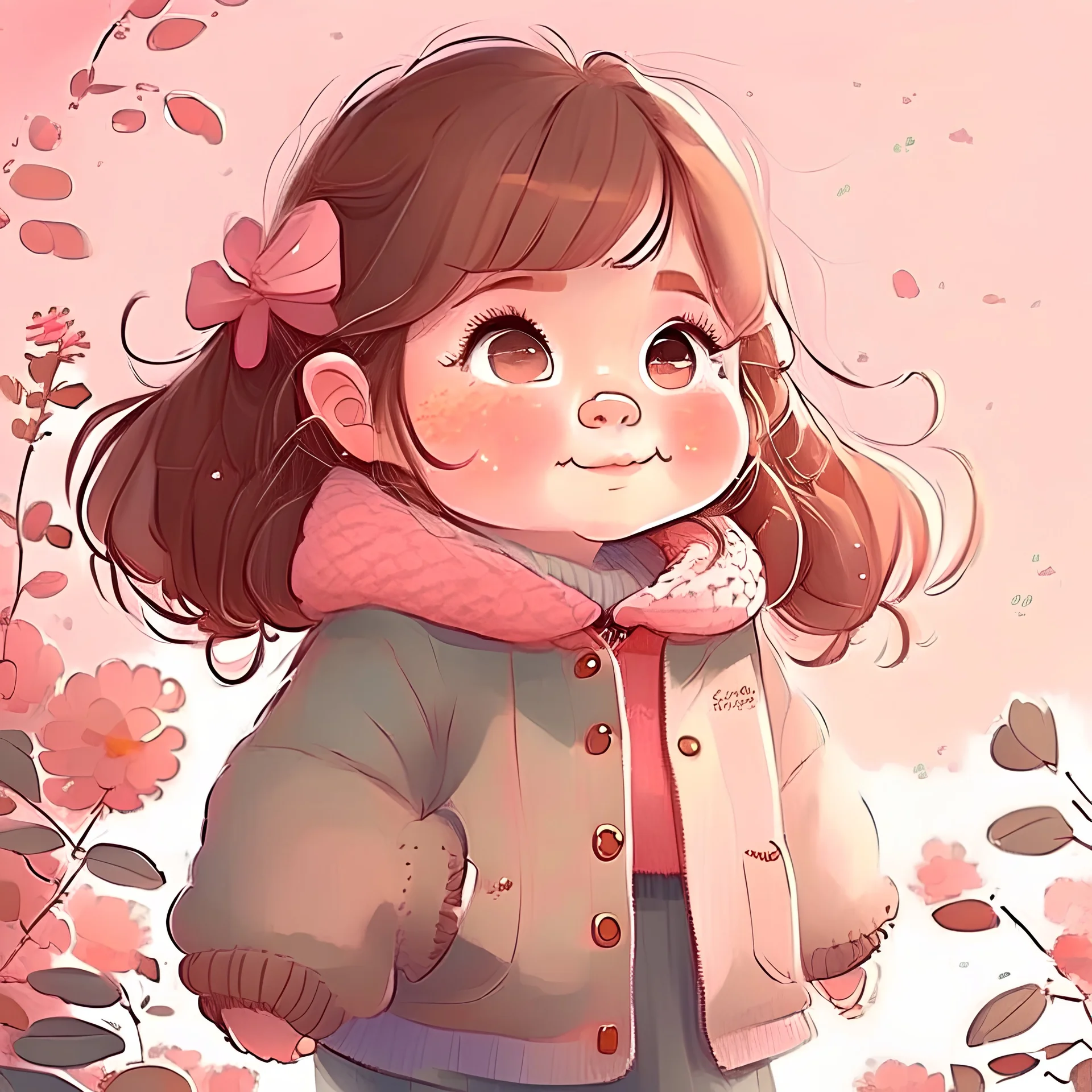 cute chubby girl art