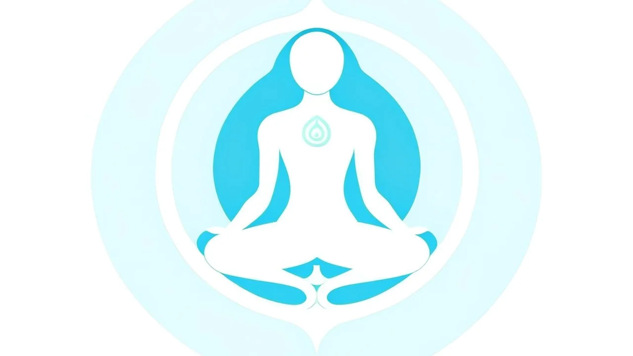 Craft an icon for Prana Breathwork, blending elements of conscious breathing and ice immersion. Use fluid lines to illustrate breath flow, potentially forming a simple, raised human figure for expansion. Integrate a crystalline shape to represent ice immersion. Opt for a color scheme of light blue, mint green, and white for tranquility, balance, and purity. Aim for an icon that conveys the essence of continuous breath cycles, embodying Prana Breathwork's holistic well-being approach. Ensure simp