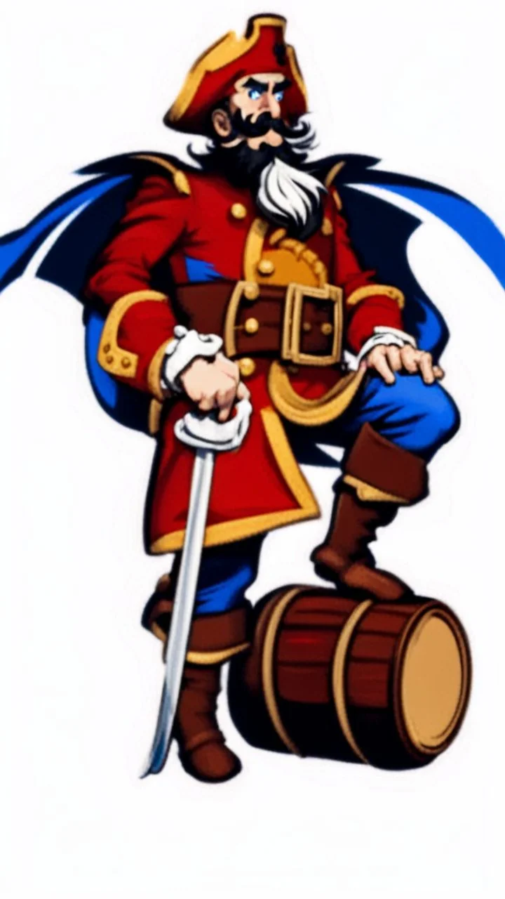 Captain Crunch standing in a captain morgan pose