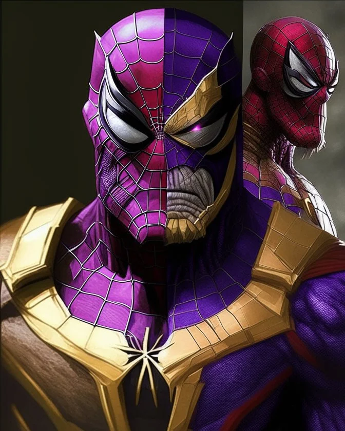 The combination of spider man and Thanos