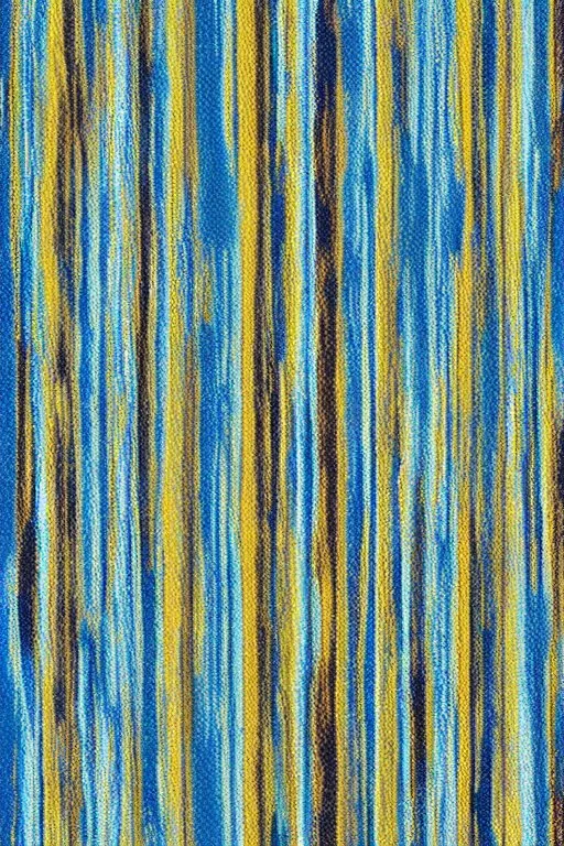 image woven from blue silk and yellow velvet strips