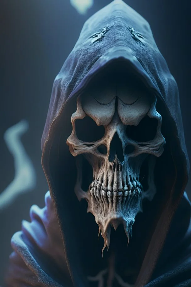 Grim Reaper Ghost ox face fused ,hdr, 16k, octane effect, unreal engine, cinema 4d