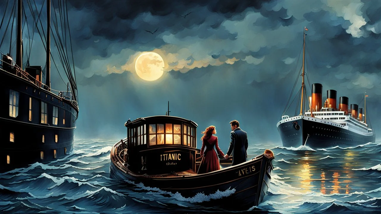 Write a scene where Jack and Rose say goodbye to each other as Rose boards a rescue boat on the sinking Titanic. The tension is palpable as they express their love for each other amidst chaos and tragedy. Jack's heartbreak is evident as he watches Rose leave, knowing they may never see each other again. The scene captures the emotional turmoil of the moment and the overwhelming sense of loss as the ship continues to sink.