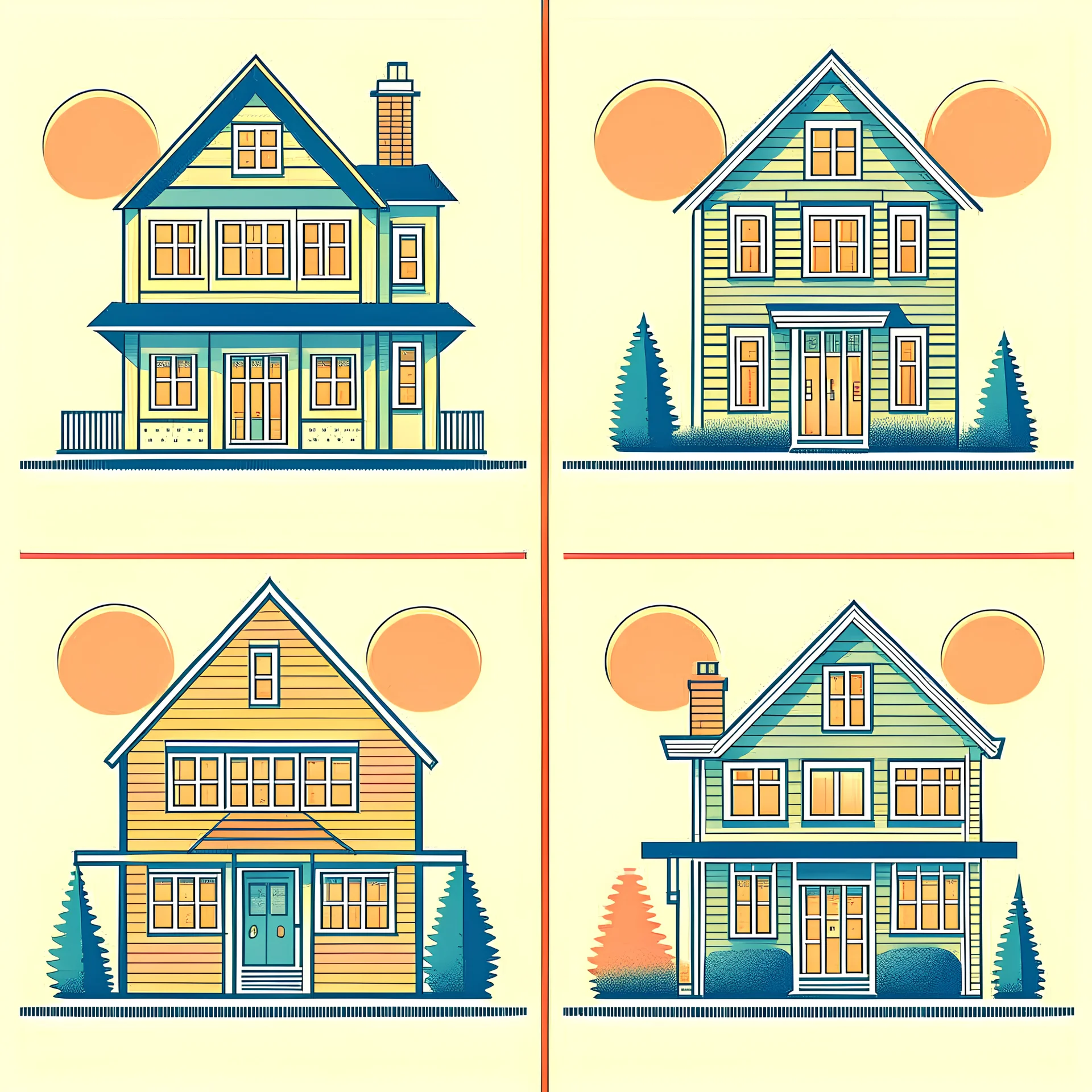 illustrations of a rented house