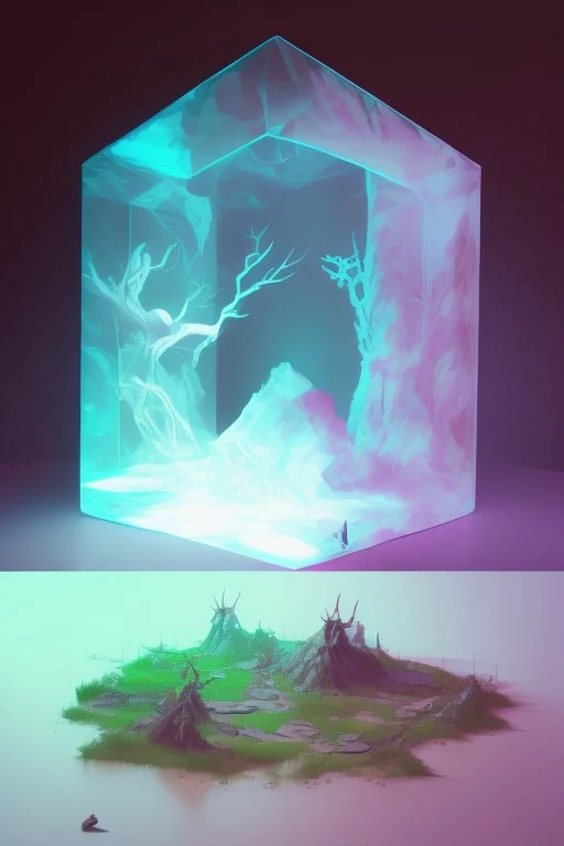 diorama, photorealistic, art by greg rutkowski, art by david mann, hypercube, 3d Design Vector Illustrations, by hazem taham, wet-erase marker, omnidimensional, volumetric lighting, smooth, anime,