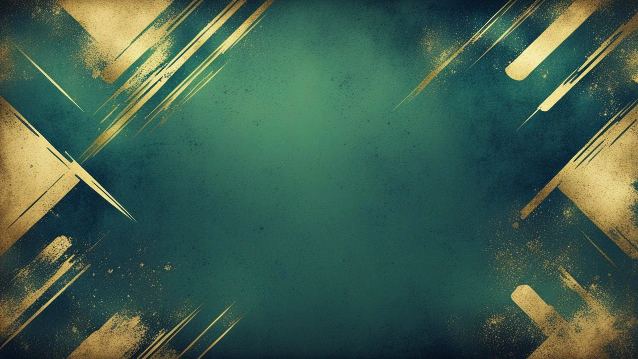 Hyper Realistic Green, Navy-Blue & Golden Abstract Retro Grunge-Frame-Texture