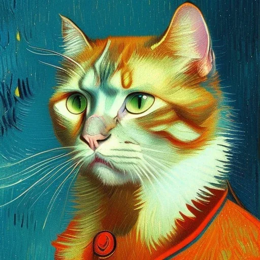 Portrait of a cat by Van Gogh