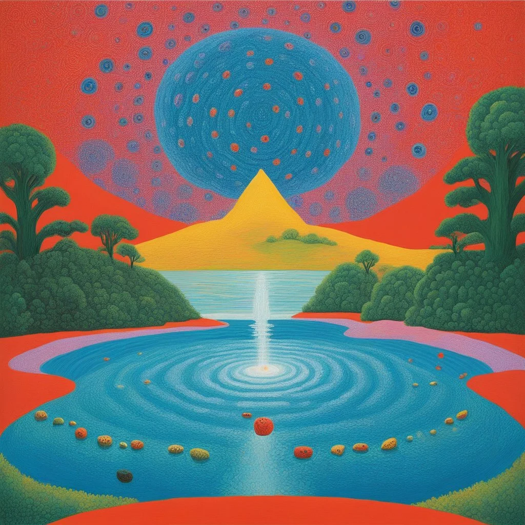 [art by David Hockney] In the realm of fantastical wonders, there existed a being known as Lady Chance. Her presence was as unpredictable as a roll of the dice, as intricate as the swirling patterns of fractal art, and as vast as the concept of Everything Everywhere All at Once. Her eyes held the depth of a Mandelbulb 3D creation, swirling with colors and patterns that hinted at the secrets of the universe.