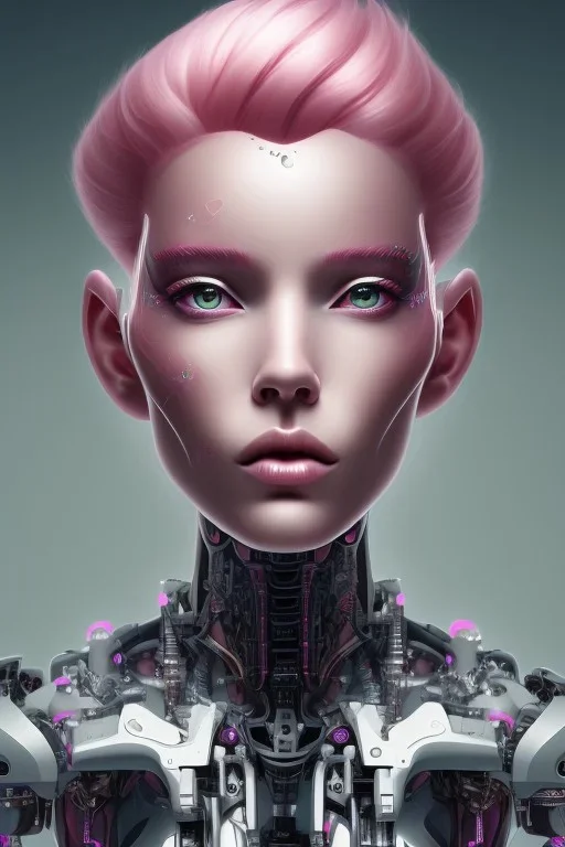 cyborg, pink hair