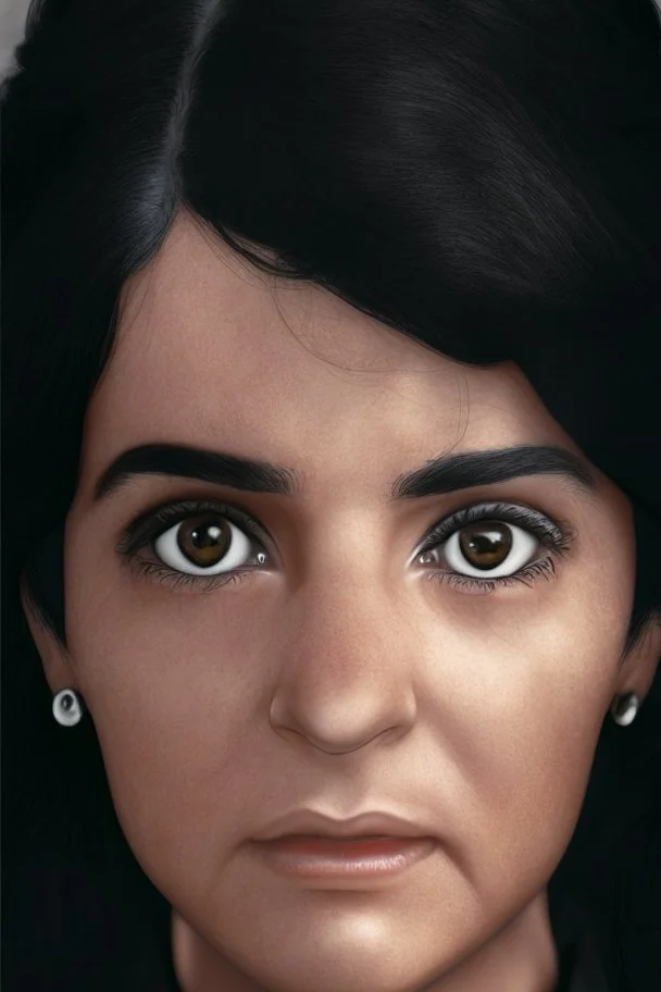 8k retrato realista arte digital ojos negros pelo negro