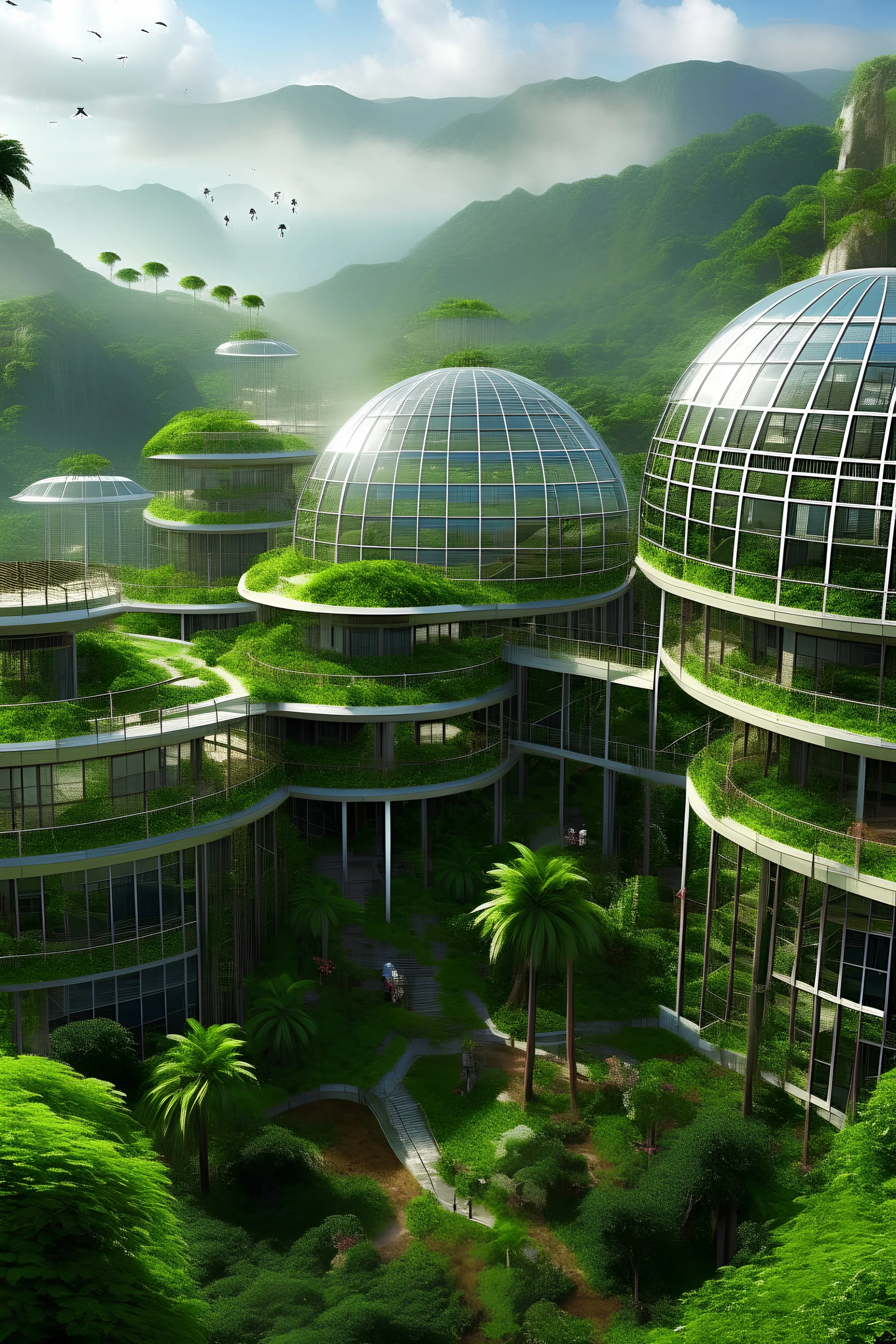 A high tech solarpunk utopia in the Amazon rainforest