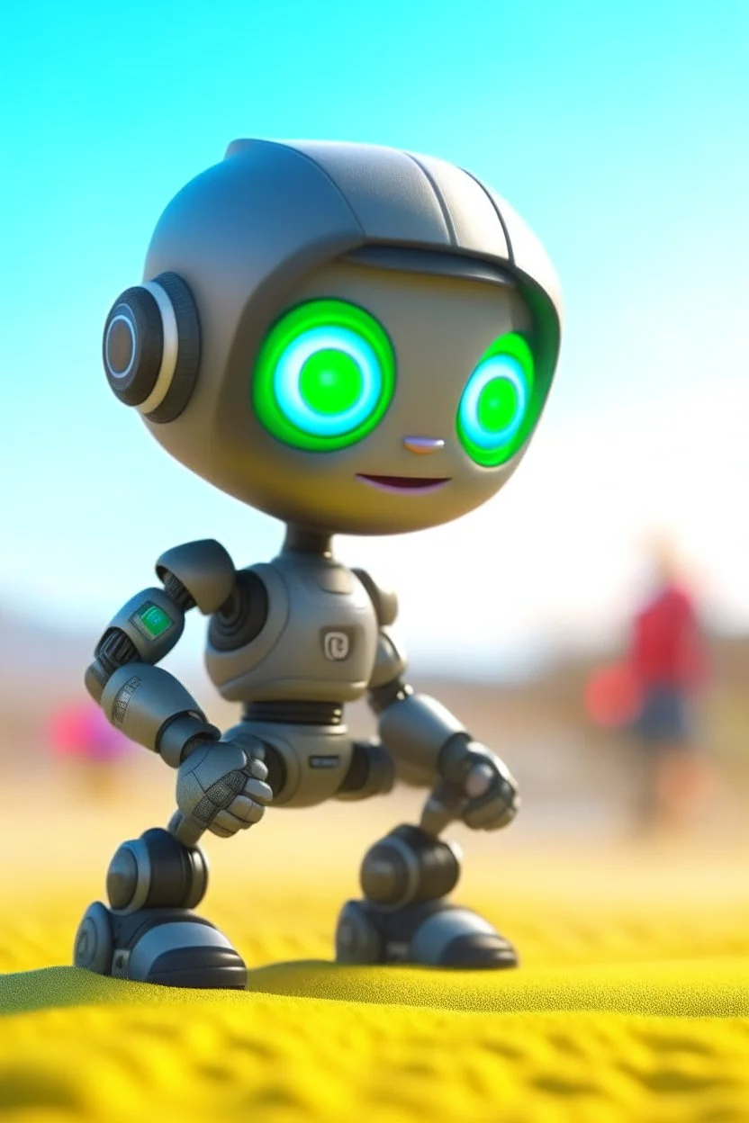 adorable cute chat robot with mouth piece doing parkour on the beach, with short punk hair and real human eyes, its such a perfect day, motion blur, smoke, 8k, downlight, soft light, depth of field, photorealism, trending on art station, lotsa detail