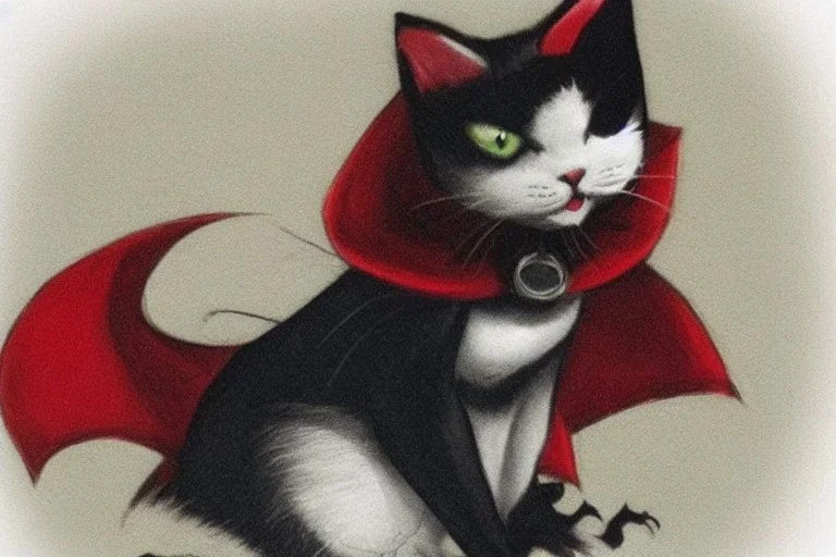 vampire cat with cape