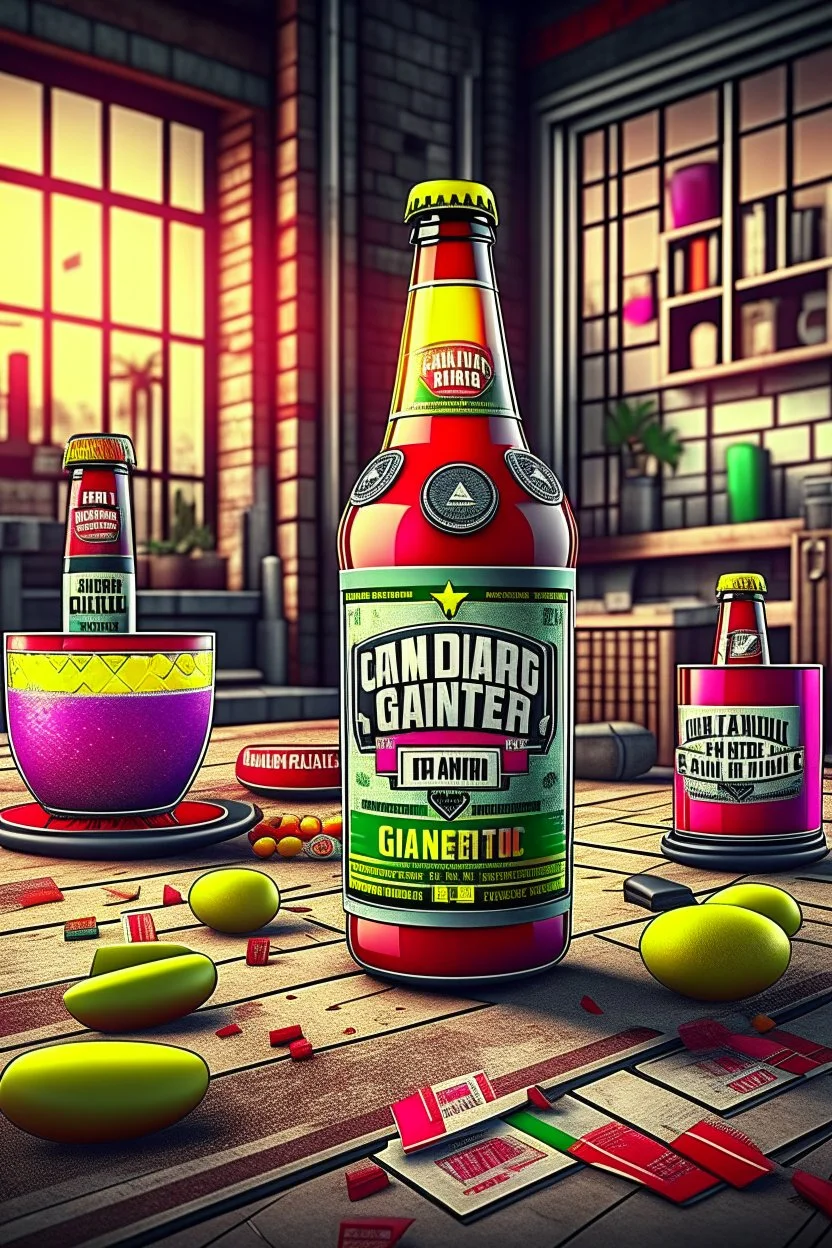 brand campaign for a new drink with orange and chili flavour with grand theft auto 5 high resolution