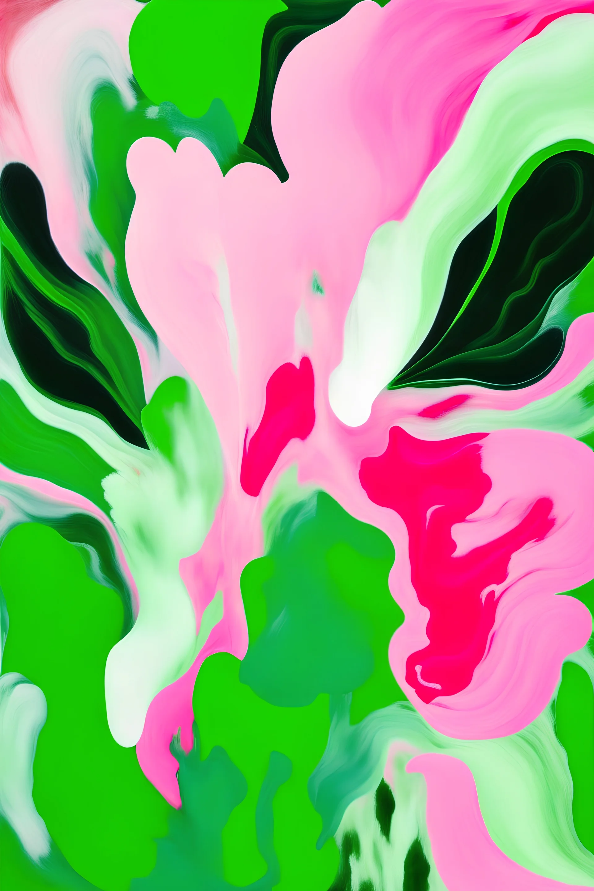 abstract art emerald green blush pink love