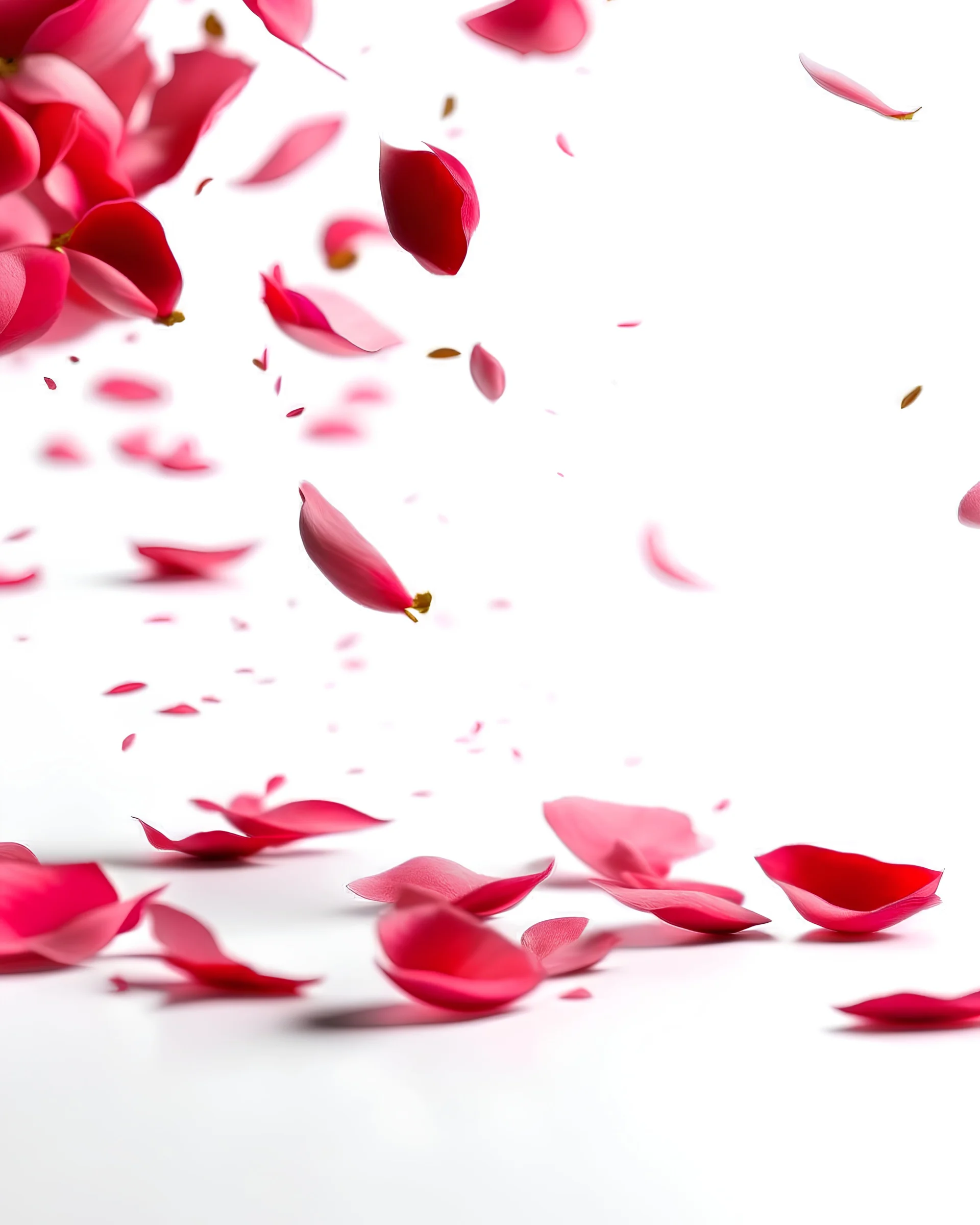 Cherry petals flying