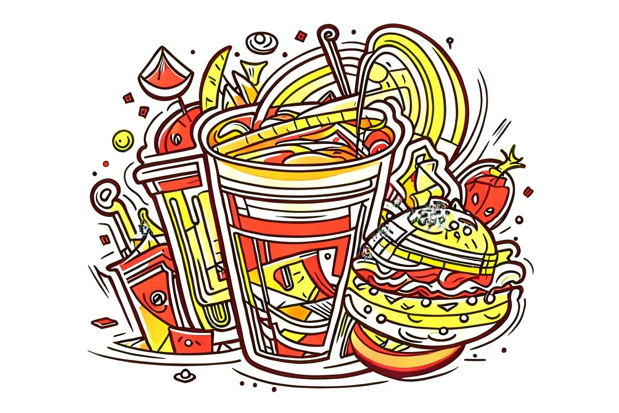 carnival food, with a bite taken out, clean vector style, bold outline