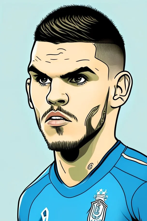 Mauro Icardi Argentine football player . cartoon 2d