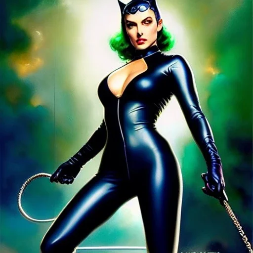 fullbody portrait 'beautiful Sexy Busty CatWoman',wearing skintight transparent suit,crystal clear green eyes,painting by gaston bussiere, greg rutkowski, yoji shinkawa, yoshitaka amano, tsutomu nihei, donato giancola, tim hildebrandt, oil on canvas, cinematic composition, extreme detail,fit full head inside picture,32k