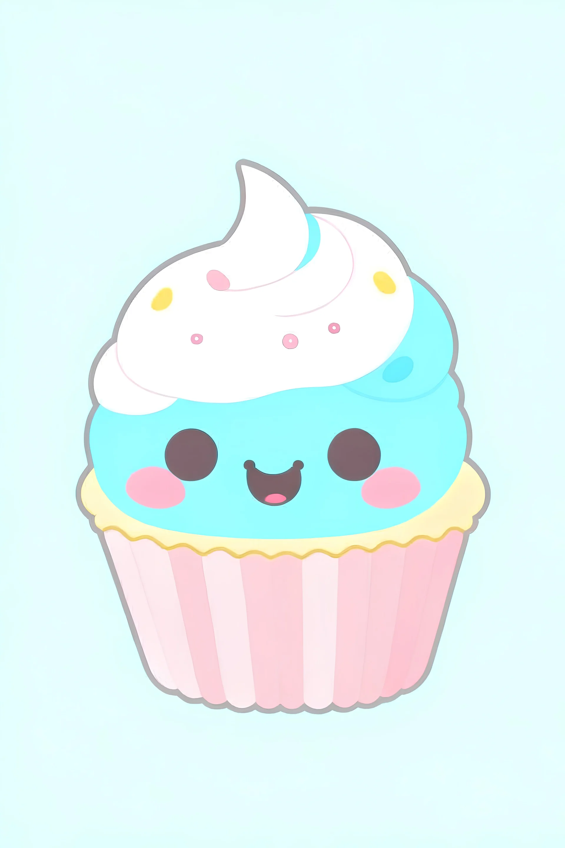 Kawaii cupcake pastel colors