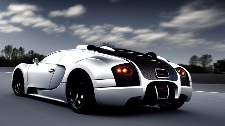 Armored Futuristic Bugatti Veyron Hyper Sport, Photorealistic,4k, Rear View, works for a pc wallpaper