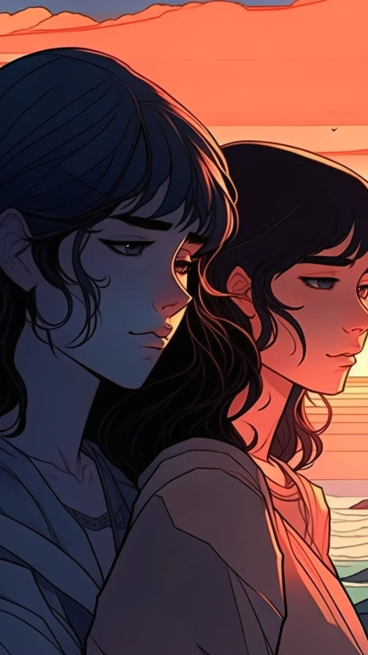 sunset, lofi colors, lofi vibes, cool colors 2 girl