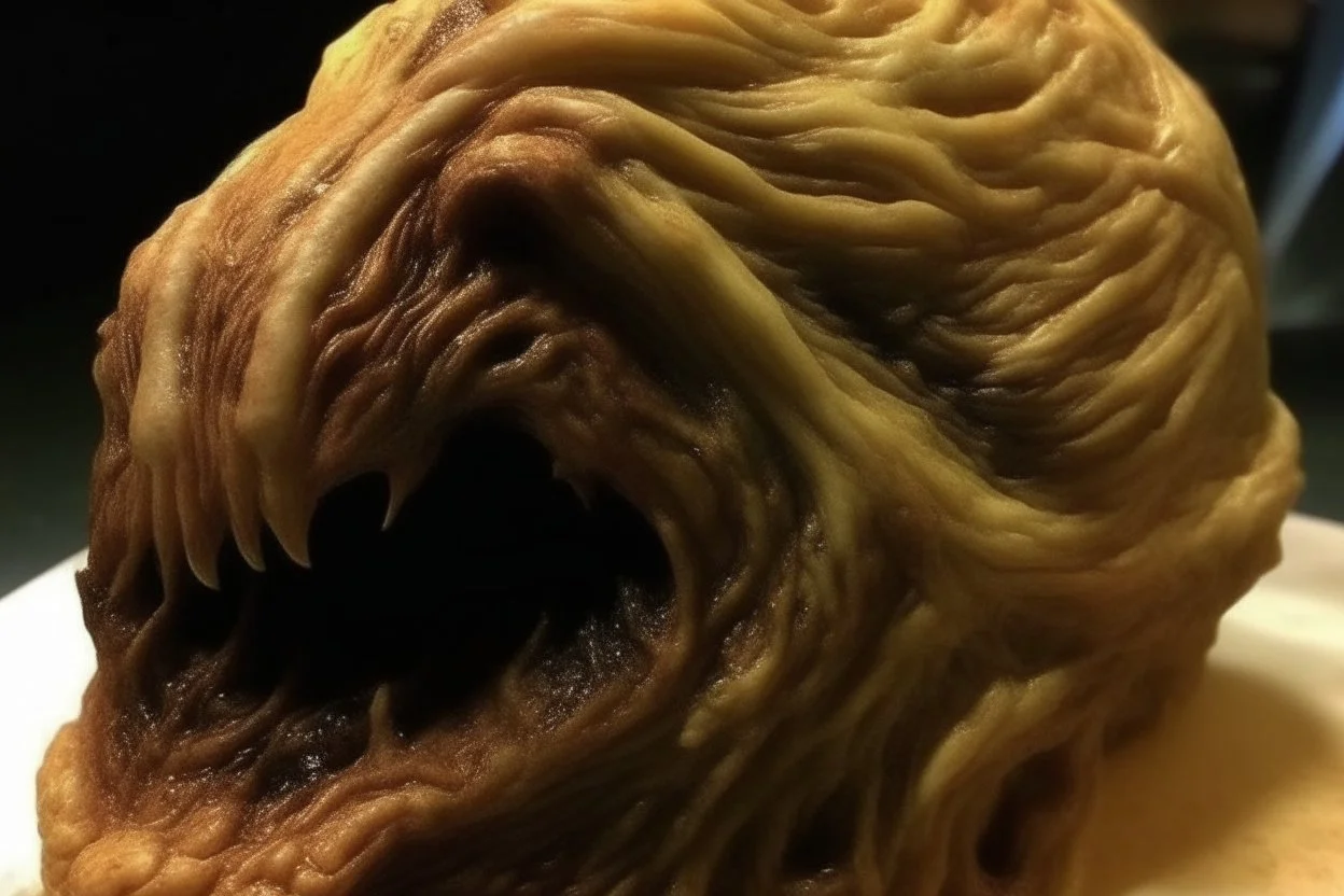 a grotesque parasite that looks like Donald Trump, horror