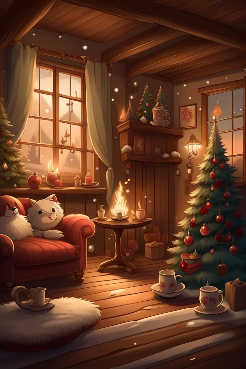 Cozy Christmas scene