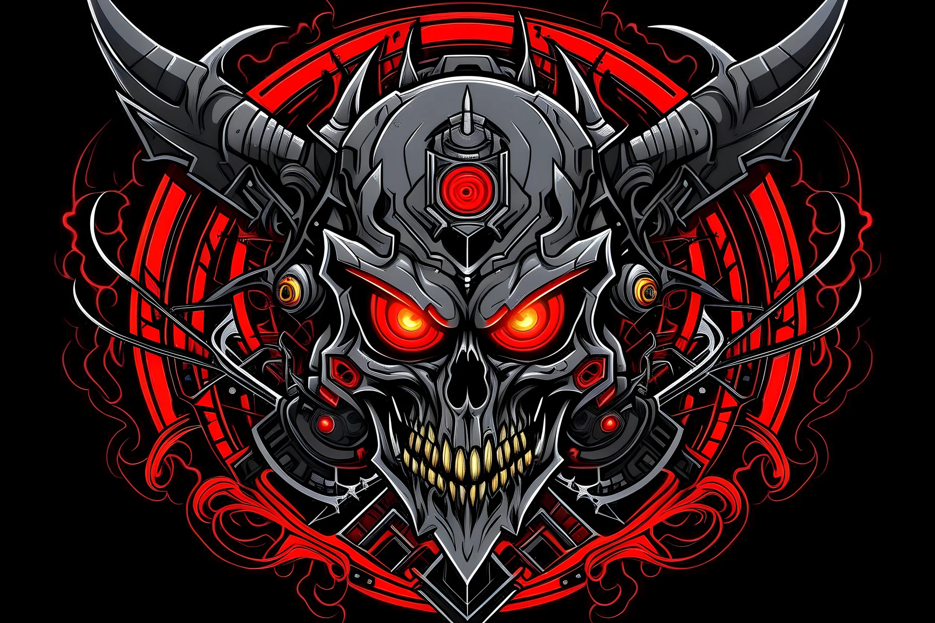 full details logo diable cyberpunk firestarter hardrock emission radio