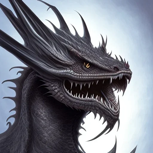 a black dragon with a smug expression