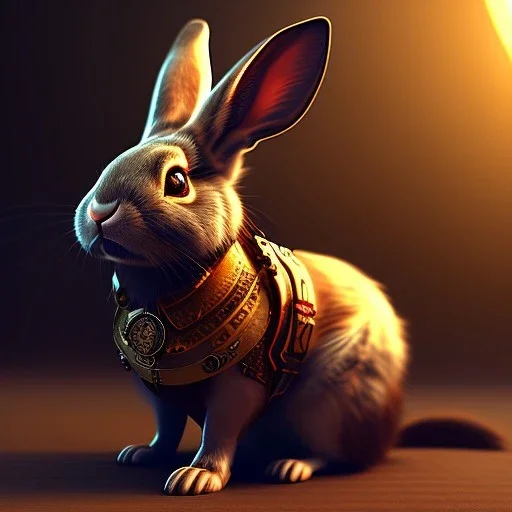 steampunk rabbit,steampunk style,shallow depth of field, macro lens, unreal engine 5, ultra detailed