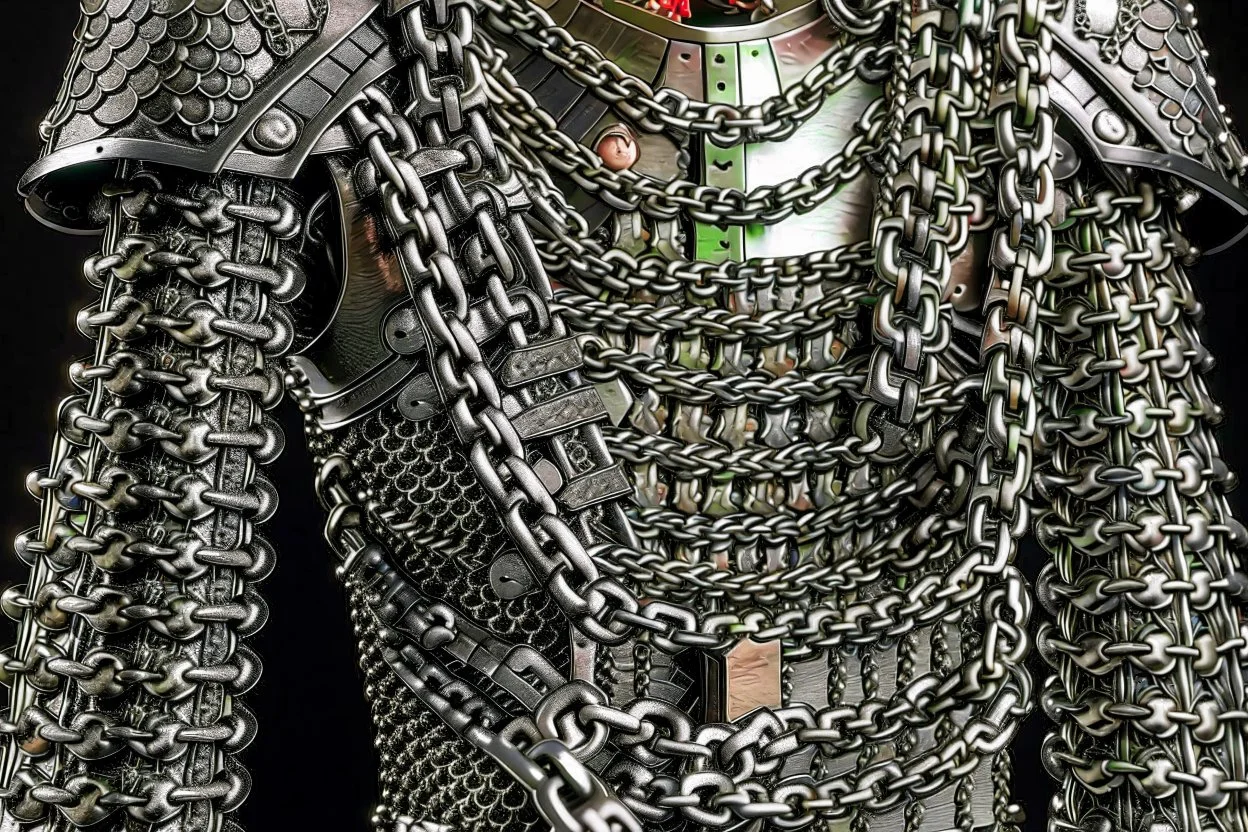 england medieval armour chains design front on shot