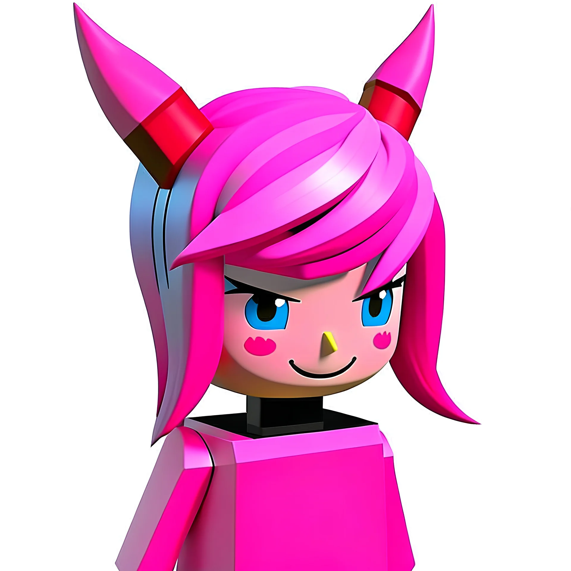 ROBLOX character pink hair with horns