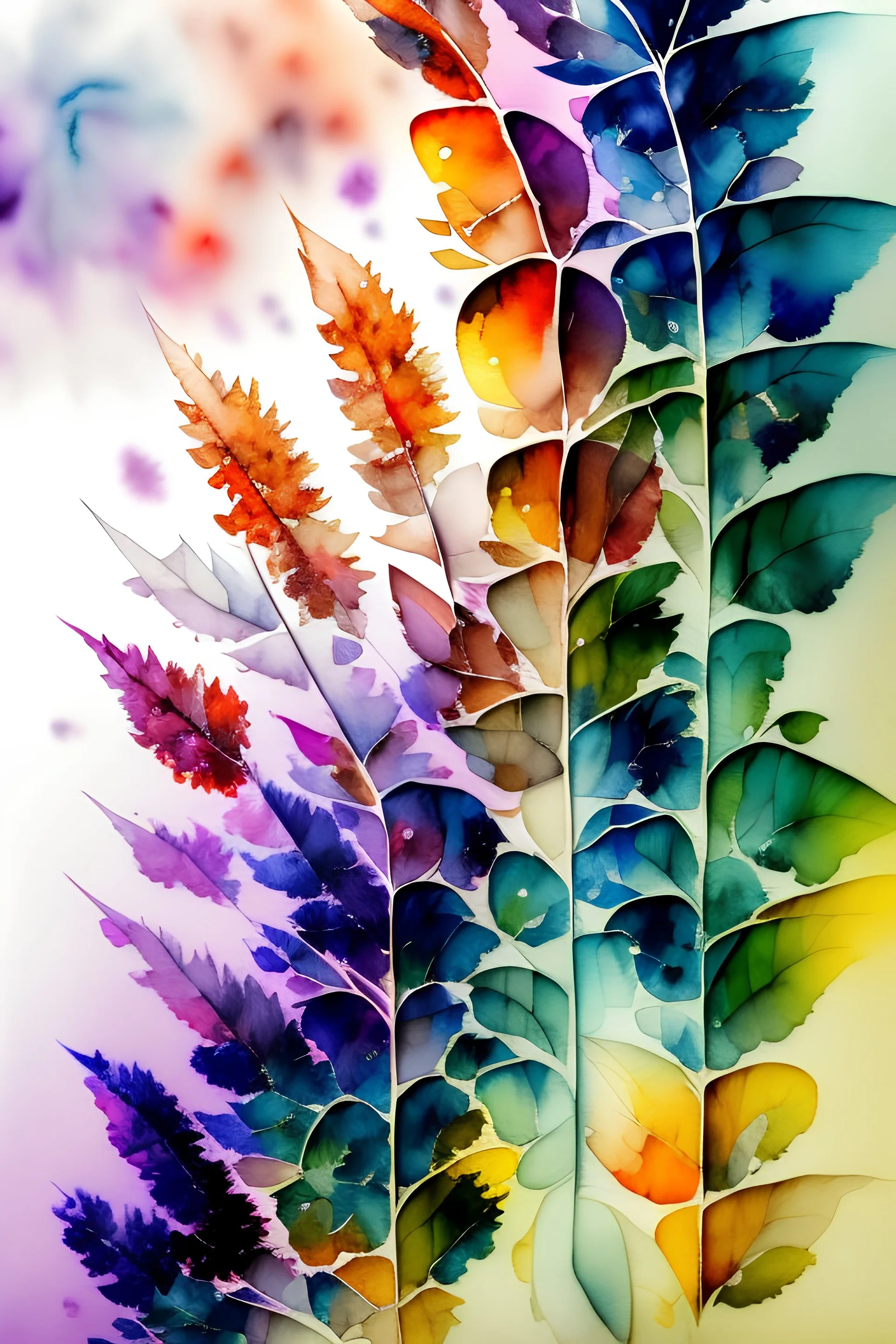 Watercolor, abstract, impressionist, not much detail patterns: Journey through the seasons in abstract form, with a spectrum of colors blending seamlessly to represent the ever-changing and cyclical nature of time.